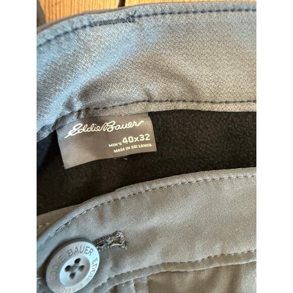 Eddie Bauer Men’s Fleece Lined Tech Pants 40x32 Gray - Picture 3 of 5